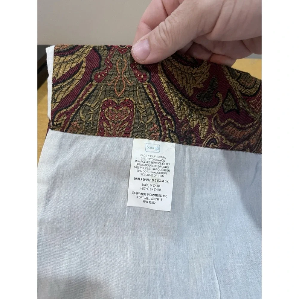 Vtg Springs Mahal tapestry valances 50